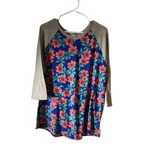 LuLaRoe Floral Baseball Tee 3X